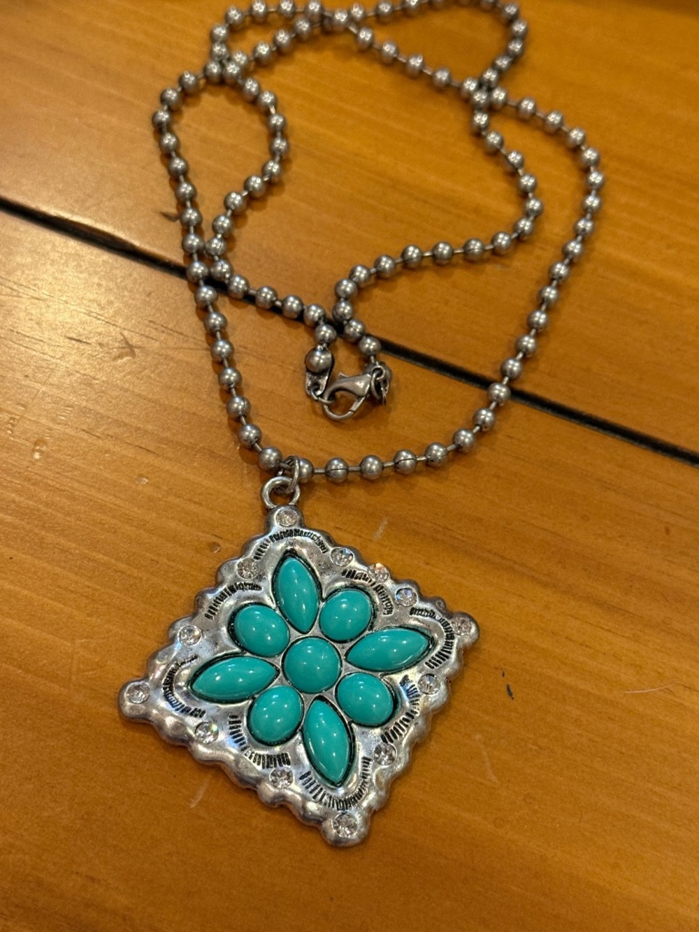 Turquoise and silver necklace